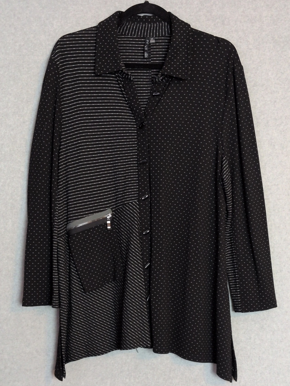 By JJ Black Multi Pattern Stretch Button Down Top Women's XL